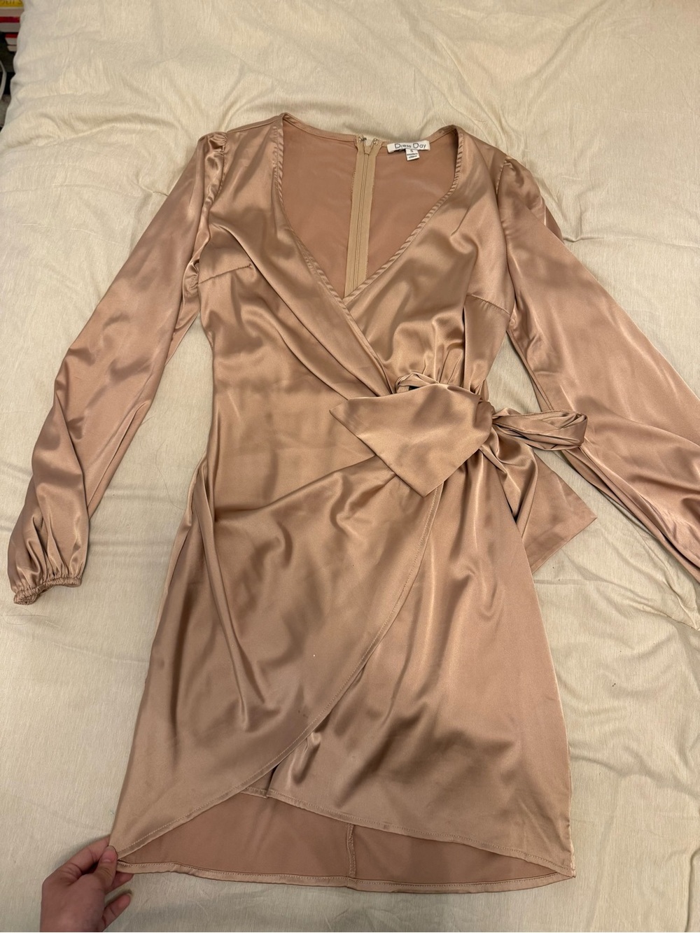 Dress Day Satin Dress in Nude Blush